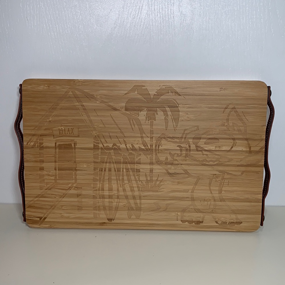 Disney Stitch Bamboo Serving/Cutting Board with Leather Handles